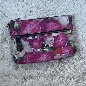 Floral Pink Clutch Wristlet